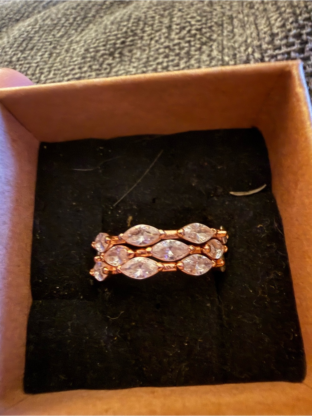 Rose Gold Marquise Crystal Stackable Ring